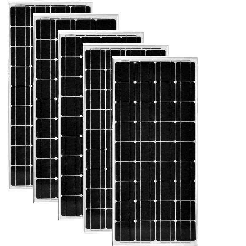 Painel Solar Monocristalino 12v 100w 5 Pcs